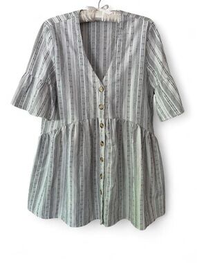 ✨ Before You Vertical Stripe Babydoll Dress / Tunic ✨ size small Black/White